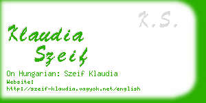 klaudia szeif business card